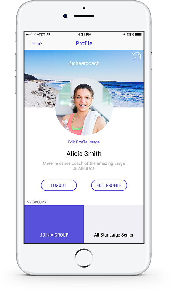 Spirit Buzz App Profile Screen
